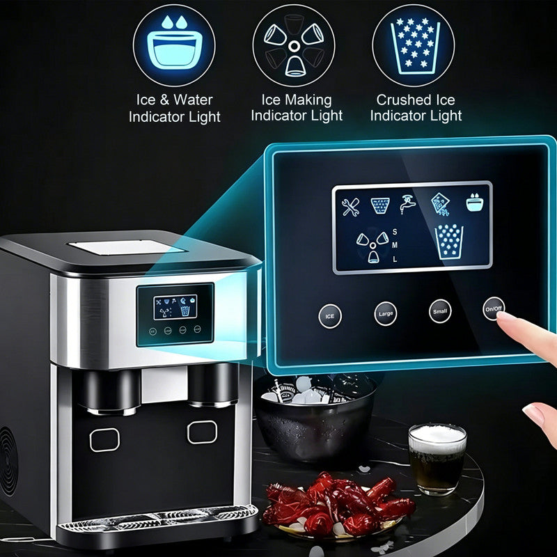 Countertop 3-in-1 Ice Maker and Water Dispenser with 40 lbs/day Ice Production and Automatic Ice Making