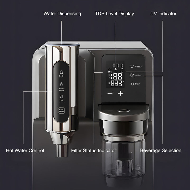 Countertop RO Water Purifier with 6-Stage Filtration, 5-Second Instant Heating and Hot & Cold Water