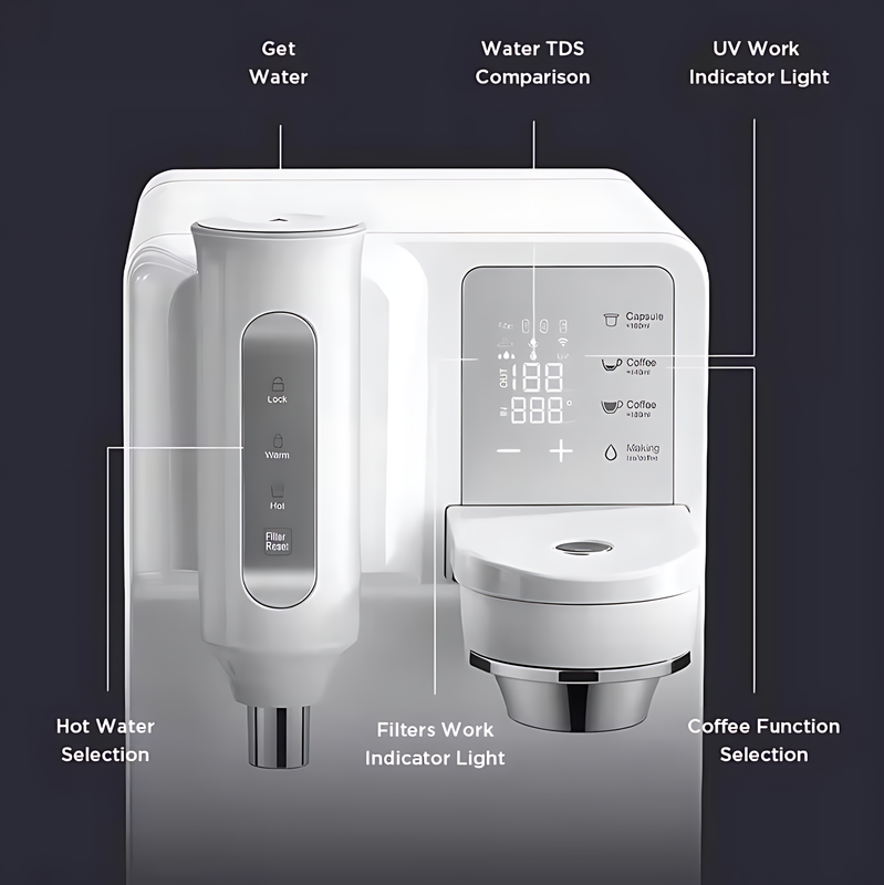 7 Stage Reverse Osmosis Water Filter System Desktop RO Instant Coffee Tea Machine