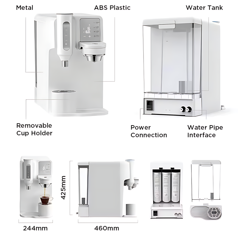 7 Stage Reverse Osmosis Water Filter System Desktop RO Instant Coffee Tea Machine
