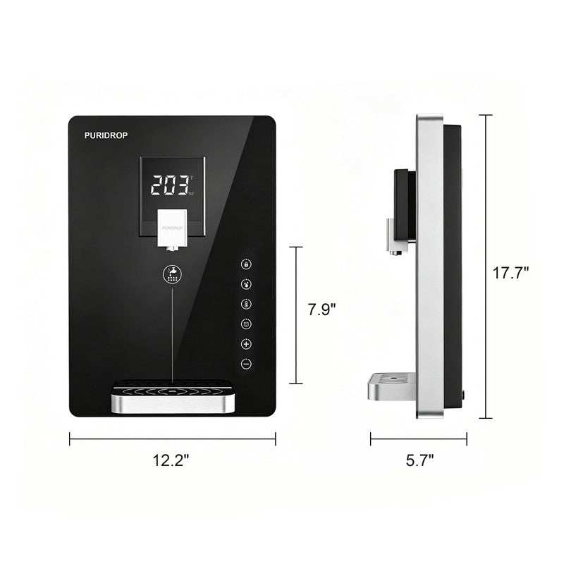 Wall-Mounted Instant Hot Water Dispenser with 5 GPH Heating Capacity and Touch Screen Control